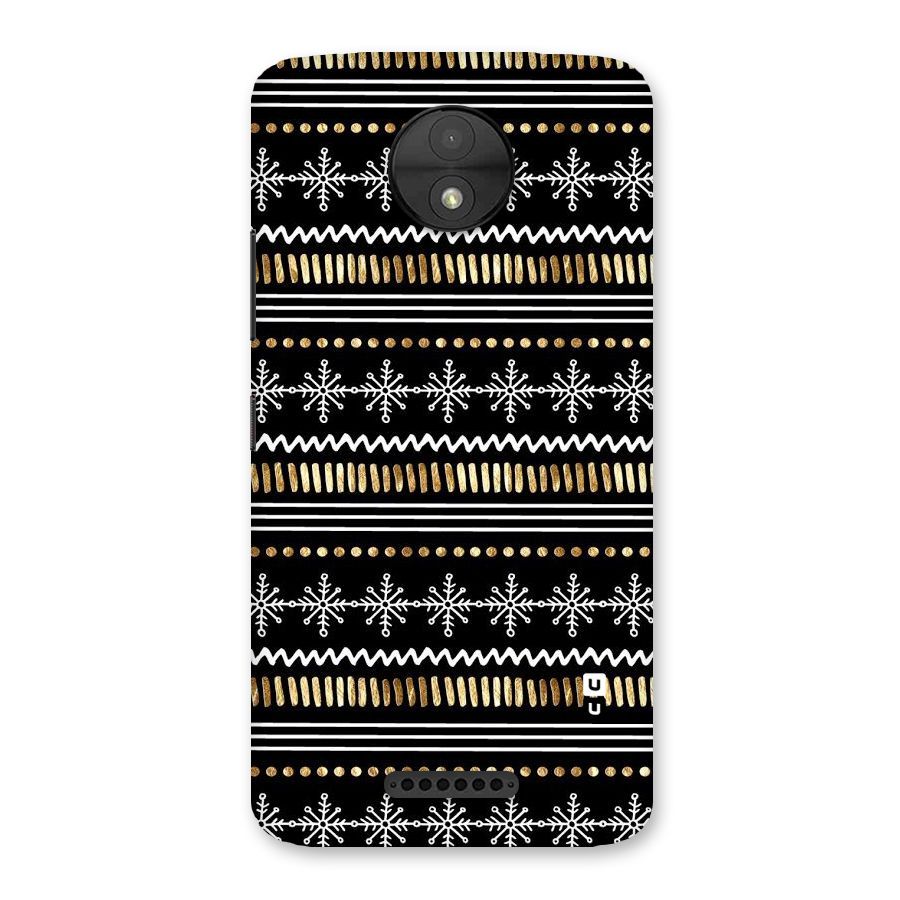 Snowflakes Gold Back Case for Moto C