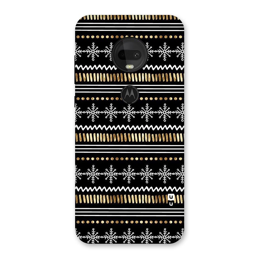 Snowflakes Gold Back Case for Moto G7
