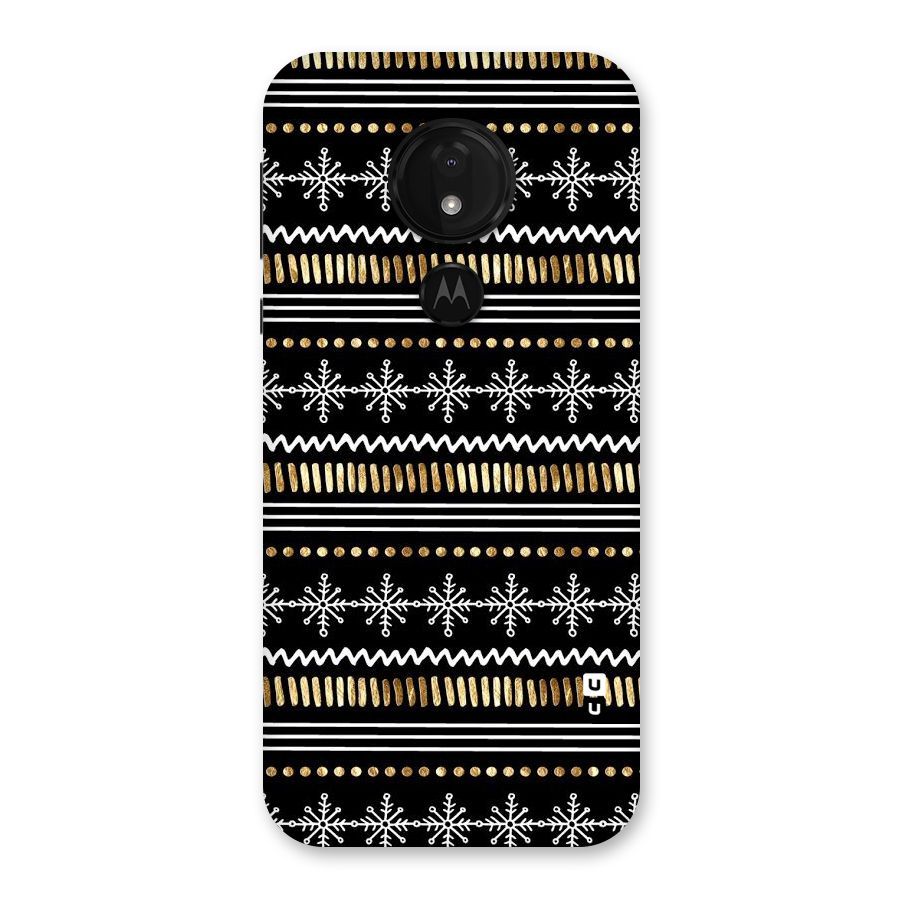 Snowflakes Gold Back Case for Moto G7 Power