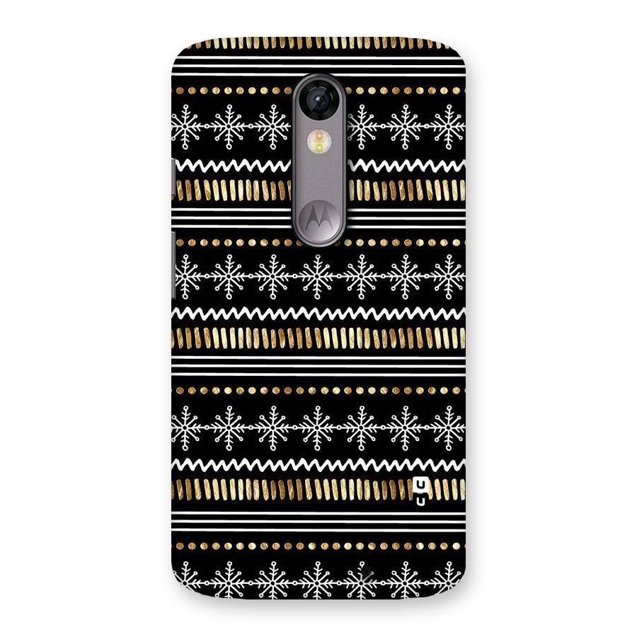 Snowflakes Gold Back Case for Moto X Force
