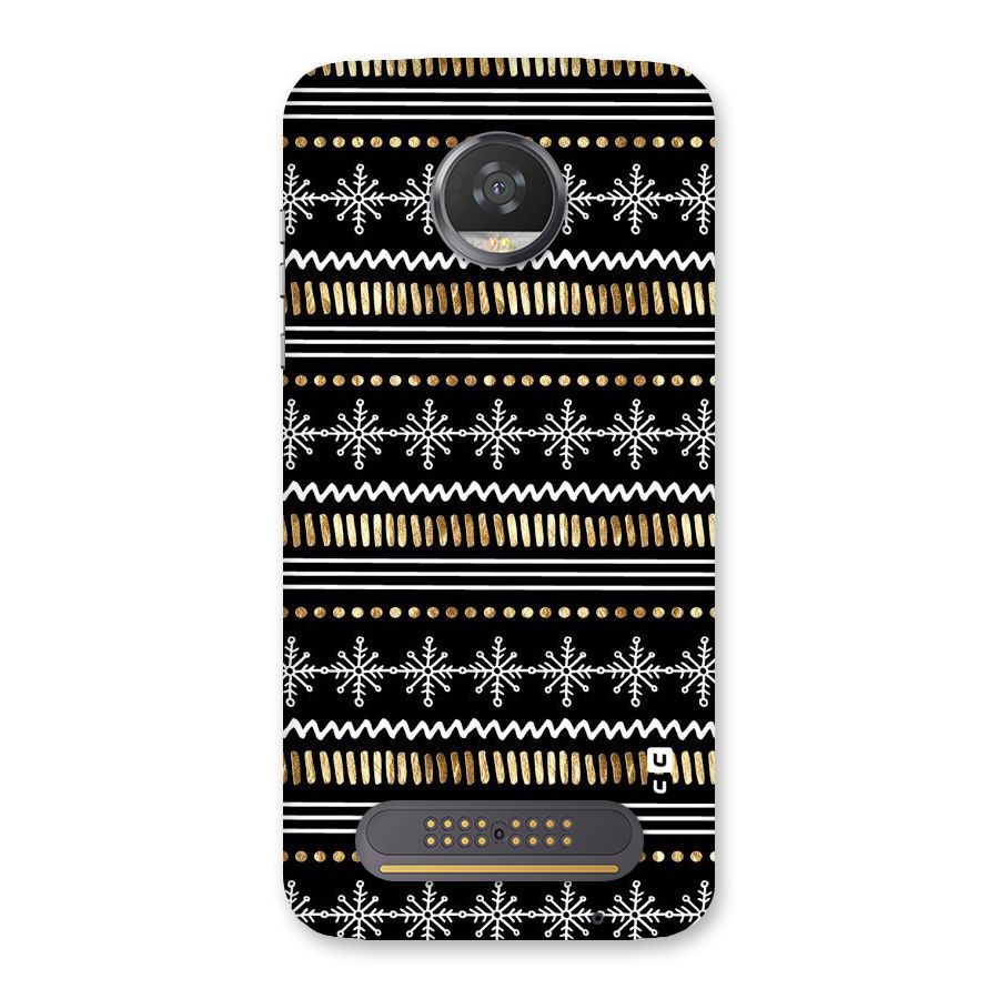 Snowflakes Gold Back Case for Moto Z2 Play
