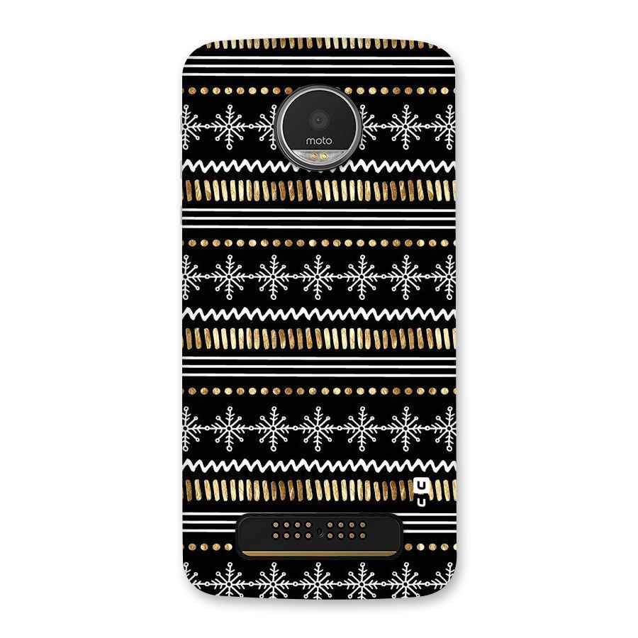 Snowflakes Gold Back Case for Moto Z Play