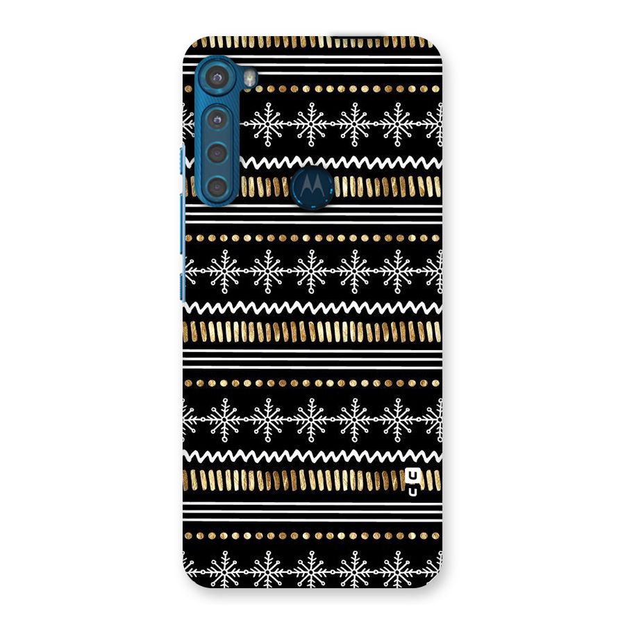 Snowflakes Gold Back Case for Motorola One Fusion Plus