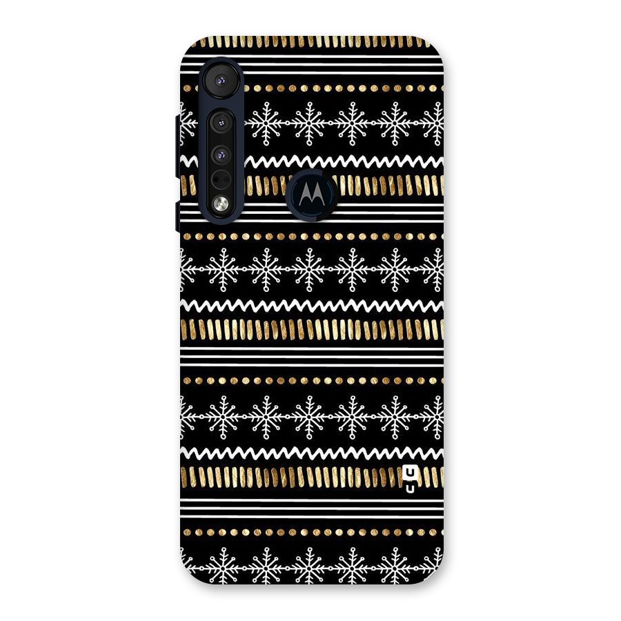 Snowflakes Gold Back Case for Motorola One Macro