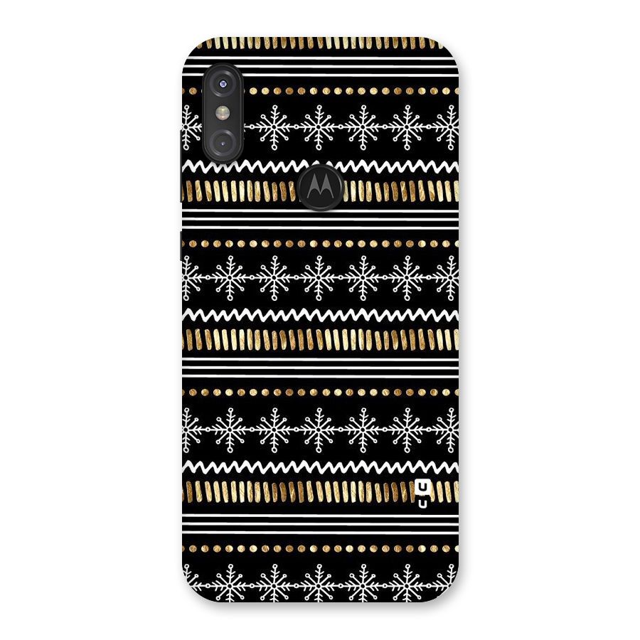 Snowflakes Gold Back Case for Motorola One Power