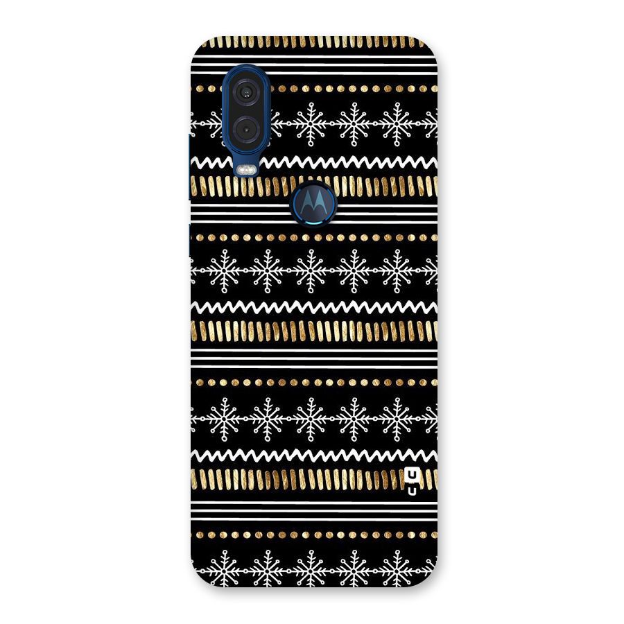 Snowflakes Gold Back Case for Motorola One Vision