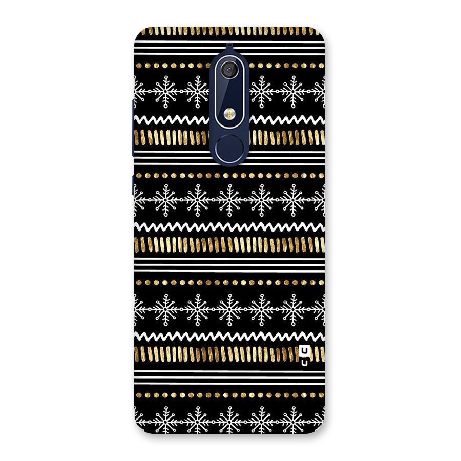 Snowflakes Gold Back Case for Nokia 5.1