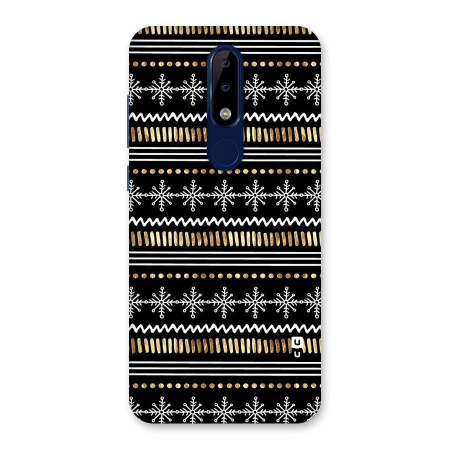 Snowflakes Gold Back Case for Nokia 5.1 Plus