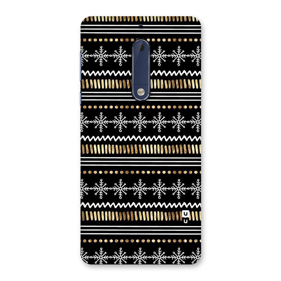 Snowflakes Gold Back Case for Nokia 5