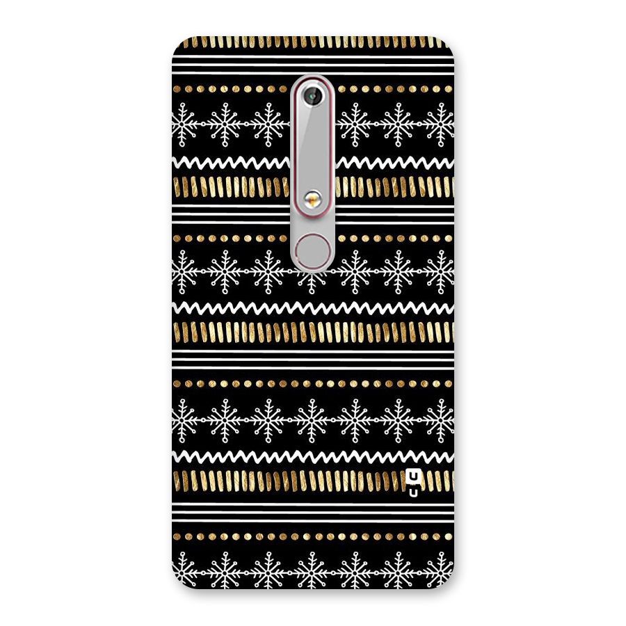Snowflakes Gold Back Case for Nokia 6.1