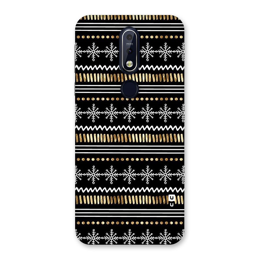 Snowflakes Gold Back Case for Nokia 7.1