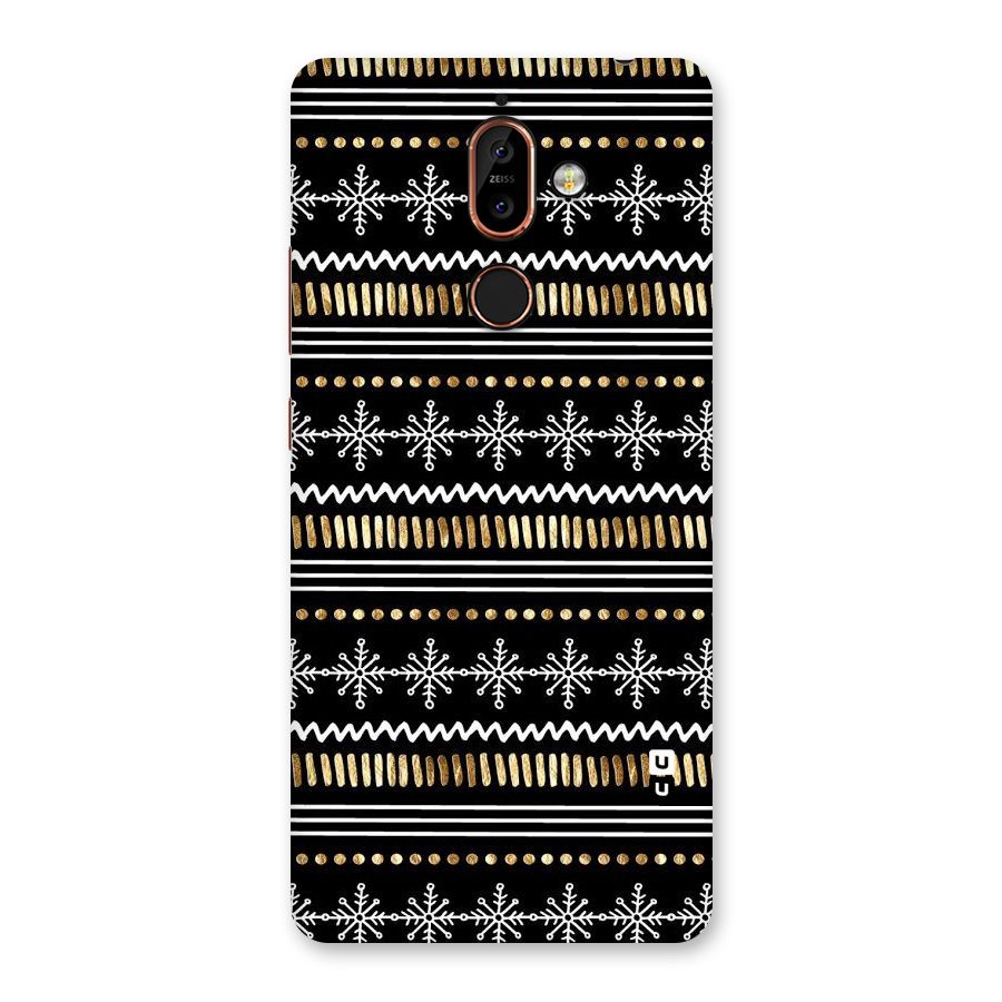 Snowflakes Gold Back Case for Nokia 7 Plus