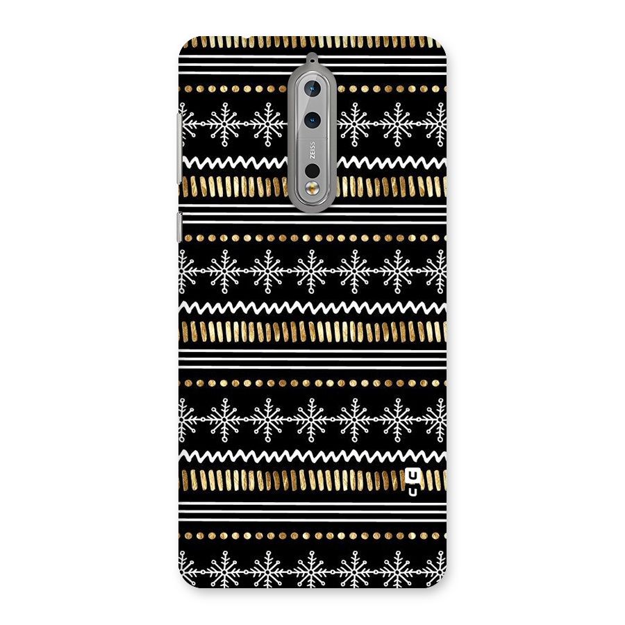 Snowflakes Gold Back Case for Nokia 8