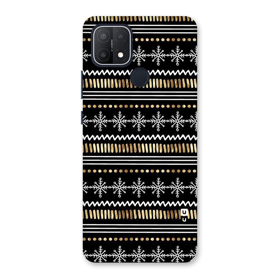 Snowflakes Gold Back Case for Oppo A15