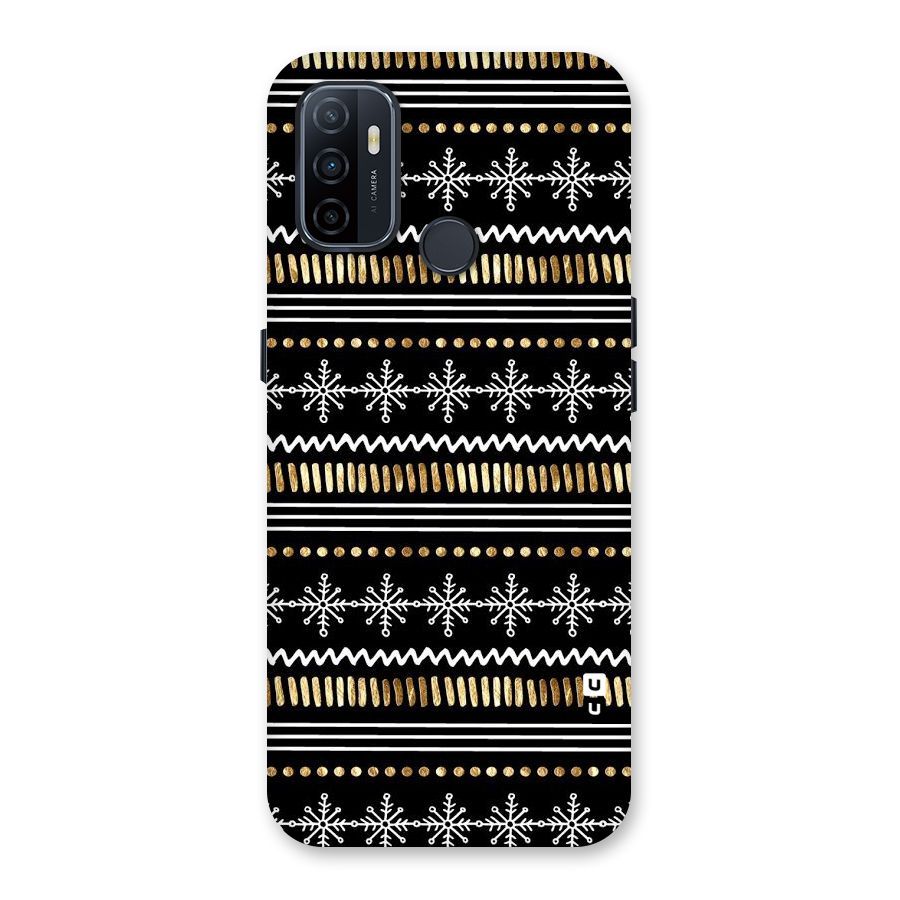 Snowflakes Gold Back Case for Oppo A32