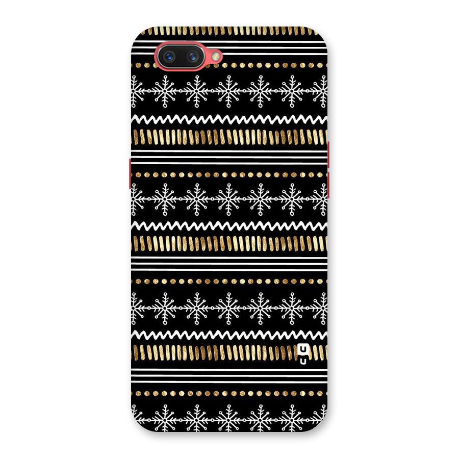 Snowflakes Gold Back Case for Oppo A3s