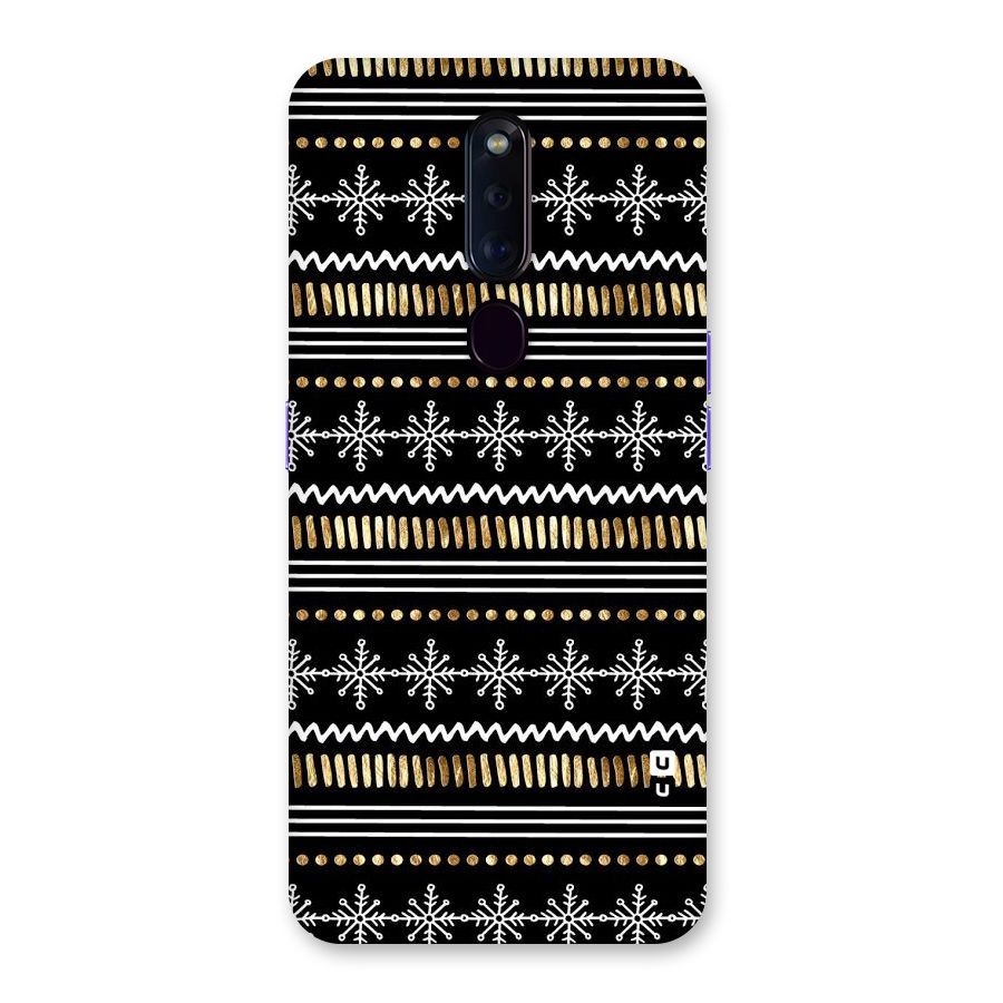Snowflakes Gold Back Case for Oppo F11 Pro