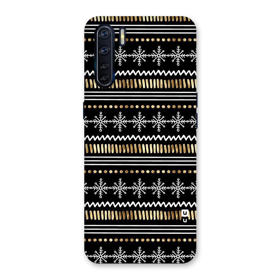 Snowflakes Gold Back Case for Oppo F15