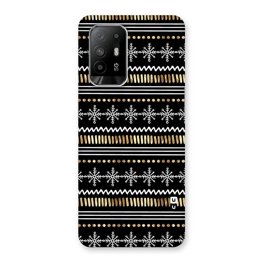 Snowflakes Gold Back Case for Oppo F19 Pro Plus 5G