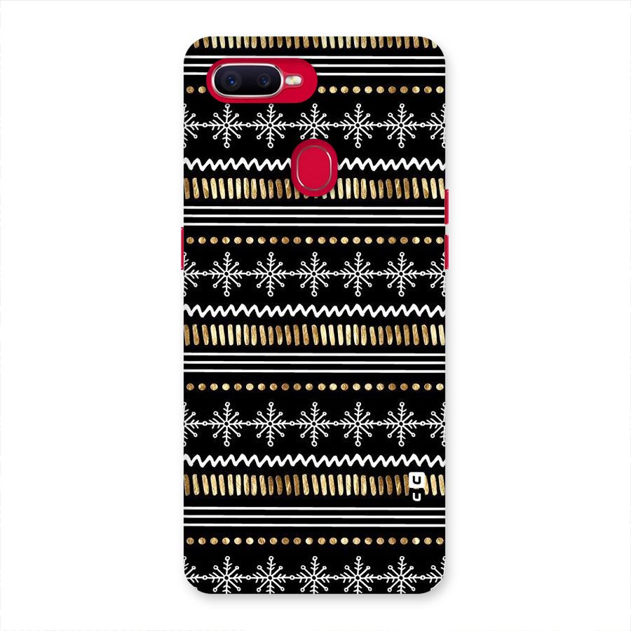 Snowflakes Gold Back Case for Oppo F9 Pro