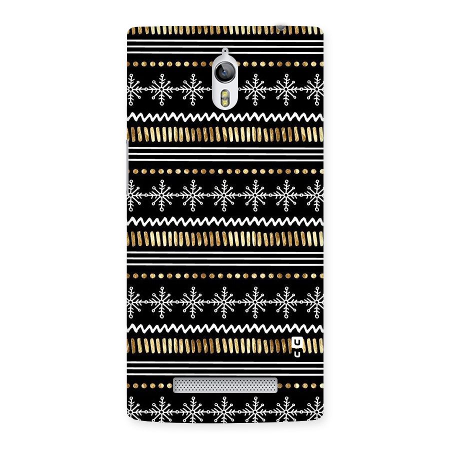Snowflakes Gold Back Case for Oppo Find 7