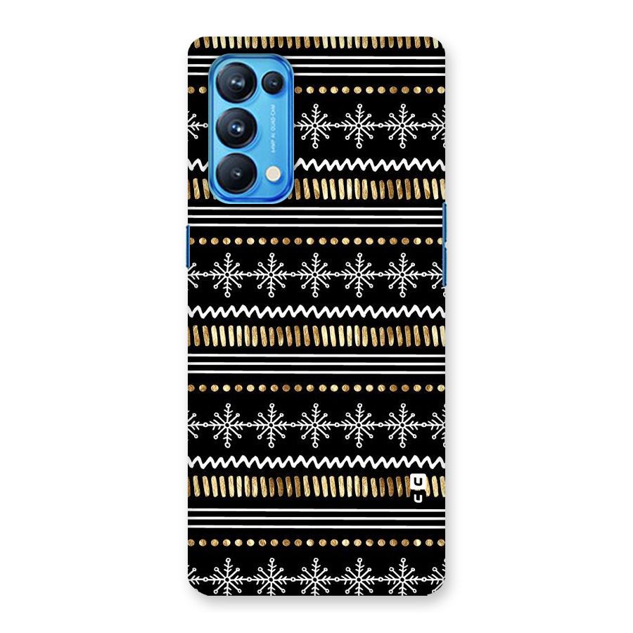 Snowflakes Gold Back Case for Oppo Reno5 Pro 5G