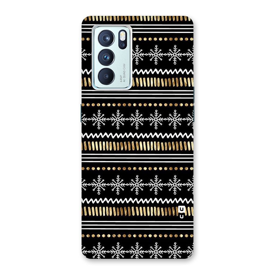 Snowflakes Gold Back Case for Oppo Reno6 Pro 5G