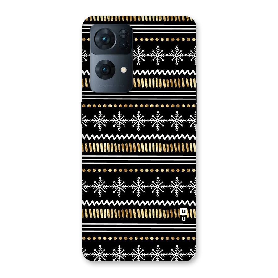 Snowflakes Gold Back Case for Oppo Reno7 Pro 5G