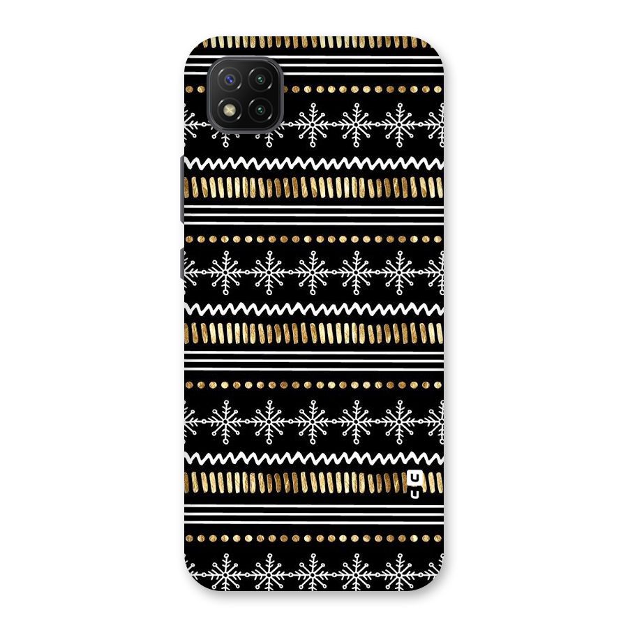 Snowflakes Gold Back Case for Poco C3