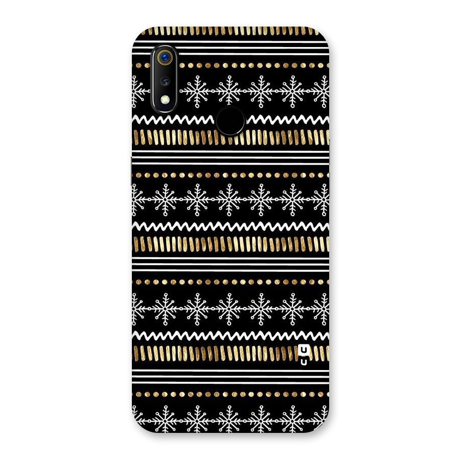 Snowflakes Gold Back Case for Realme 3