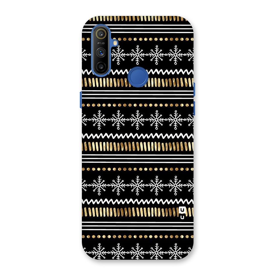 Snowflakes Gold Back Case for Realme Narzo 10A