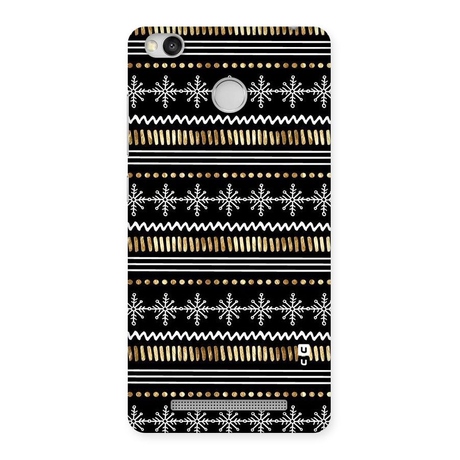Snowflakes Gold Back Case for Redmi 3S Prime