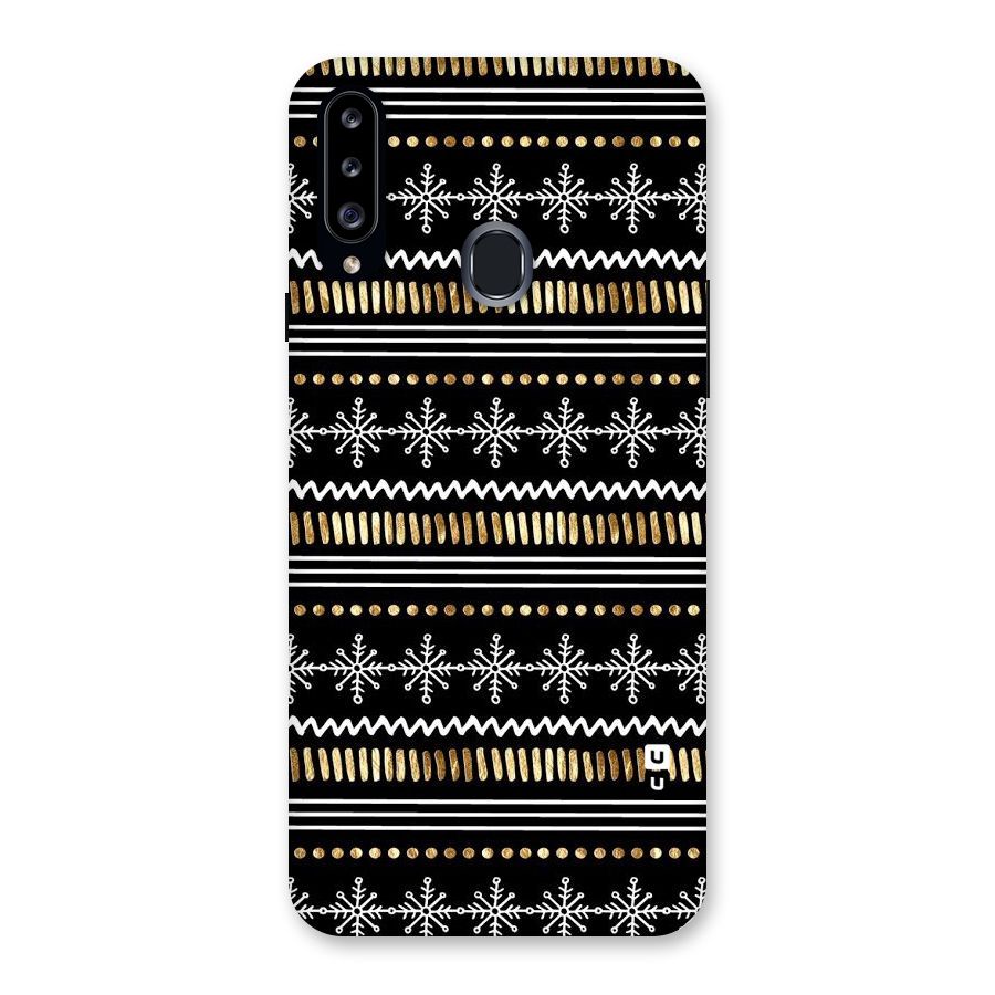 Snowflakes Gold Back Case for Samsung Galaxy A20s