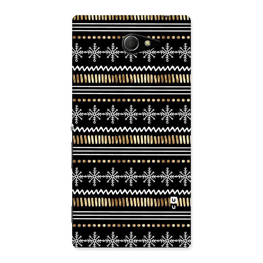 Snowflakes Gold Back Case for Sony Xperia M2