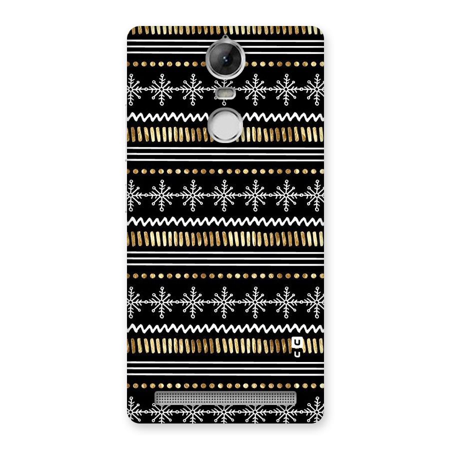 Snowflakes Gold Back Case for Vibe K5 Note