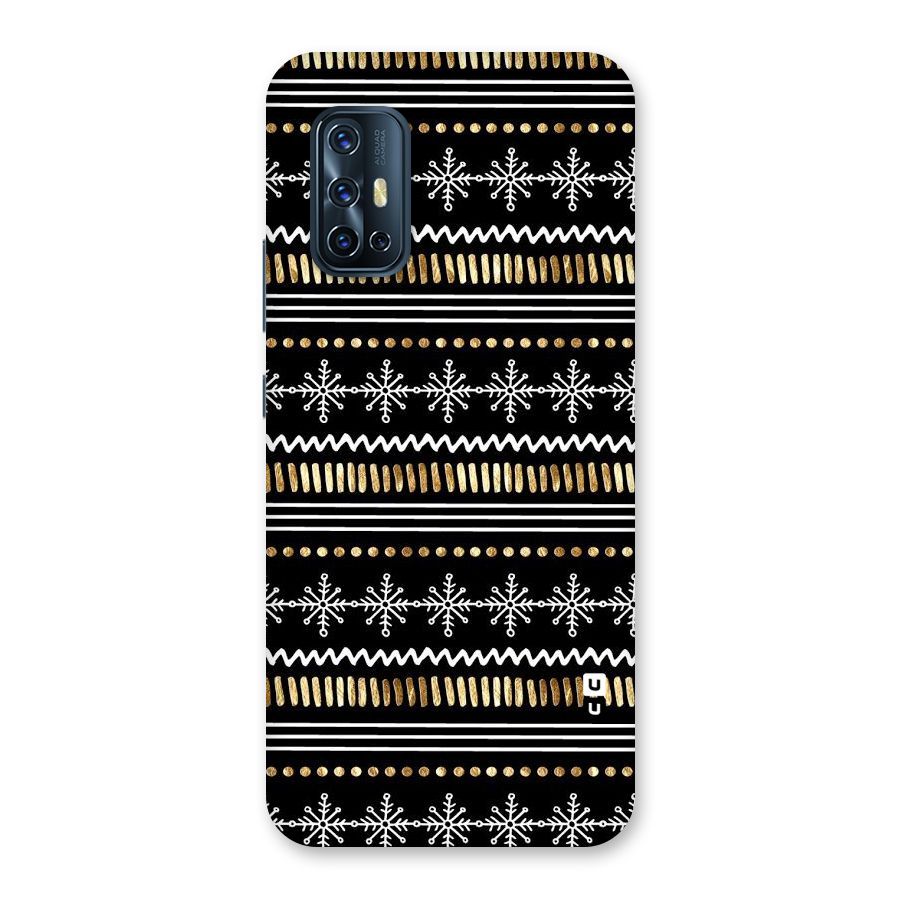 Snowflakes Gold Back Case for Vivo V17