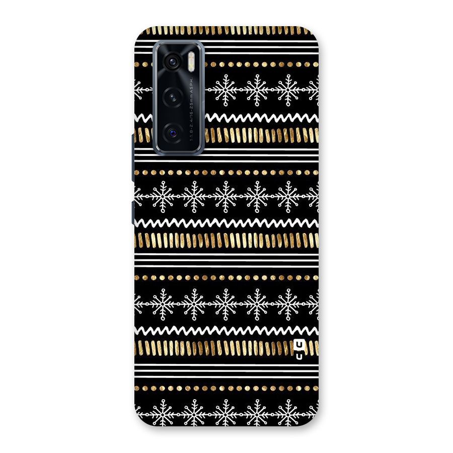 Snowflakes Gold Back Case for Vivo V20 SE