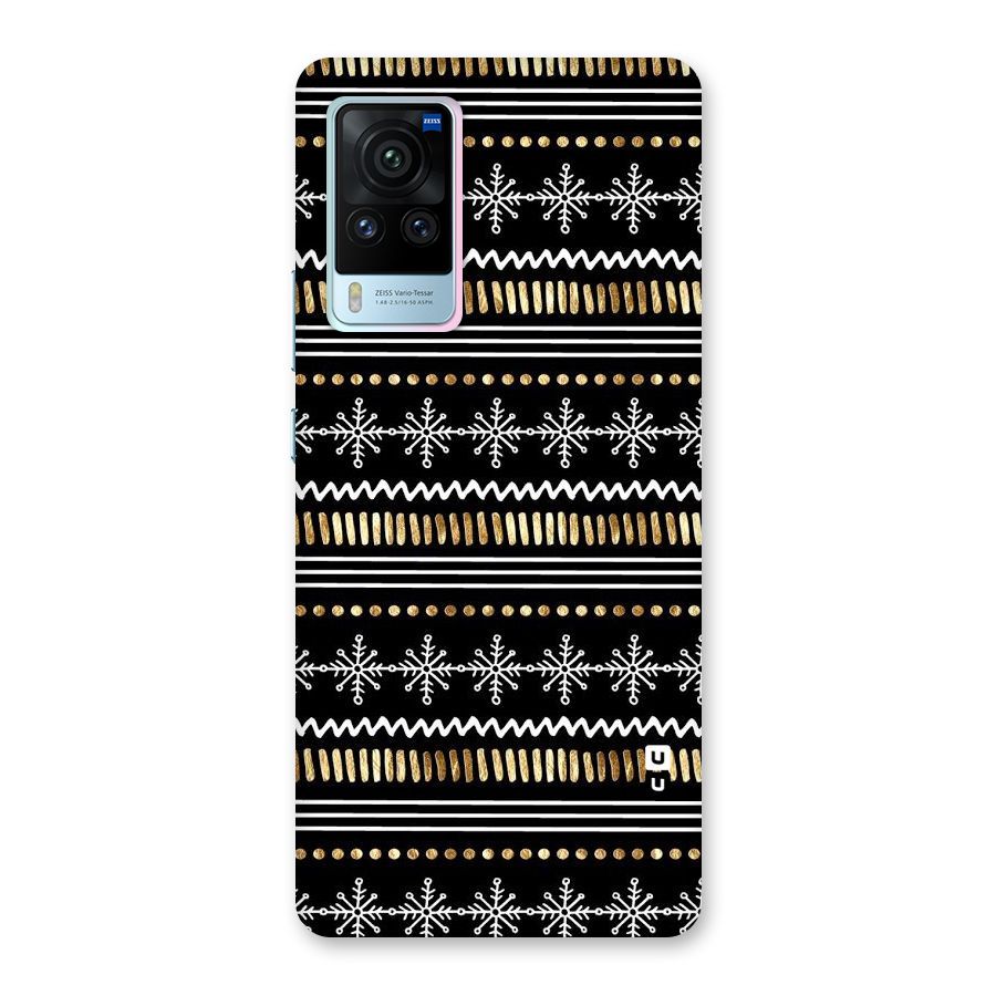 Snowflakes Gold Back Case for Vivo X60 Pro