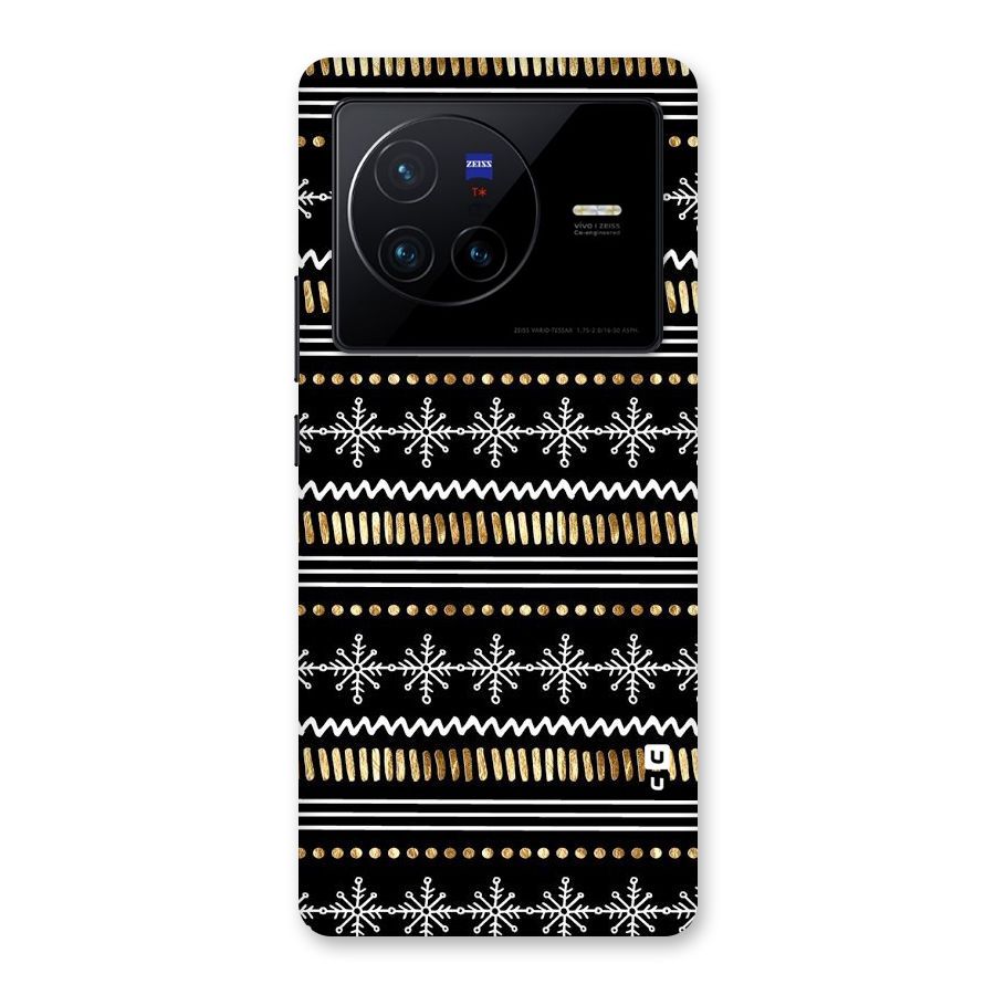 Snowflakes Gold Back Case for Vivo X80