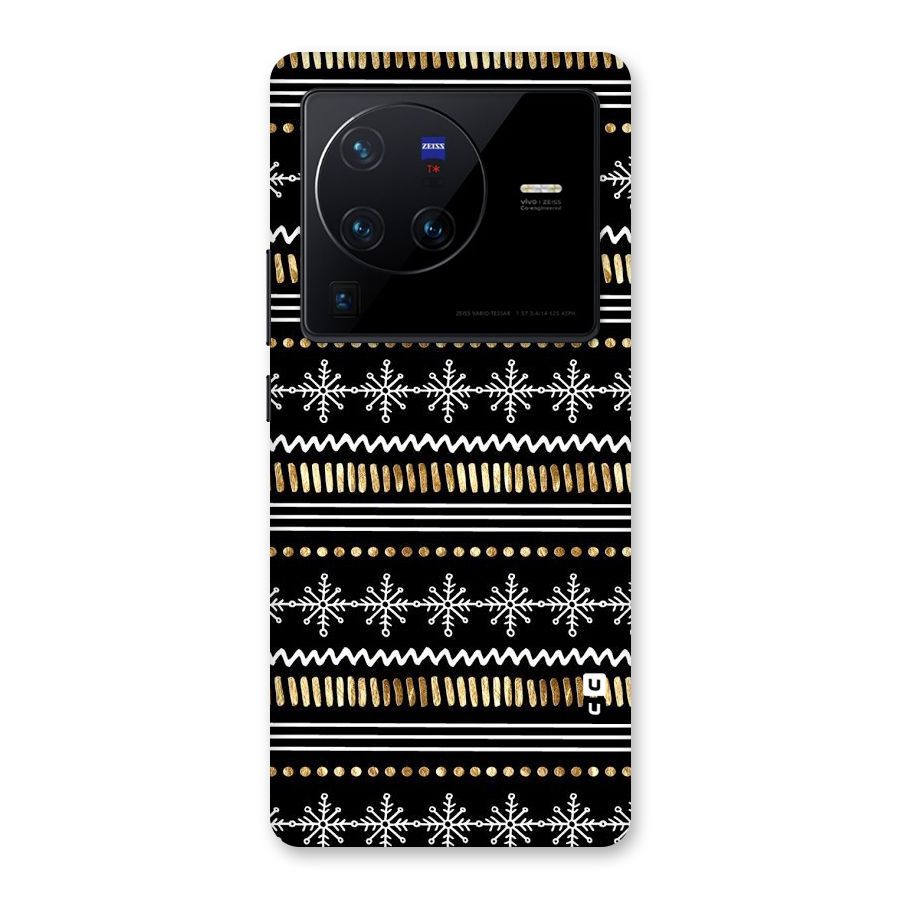 Snowflakes Gold Back Case for Vivo X80 Pro