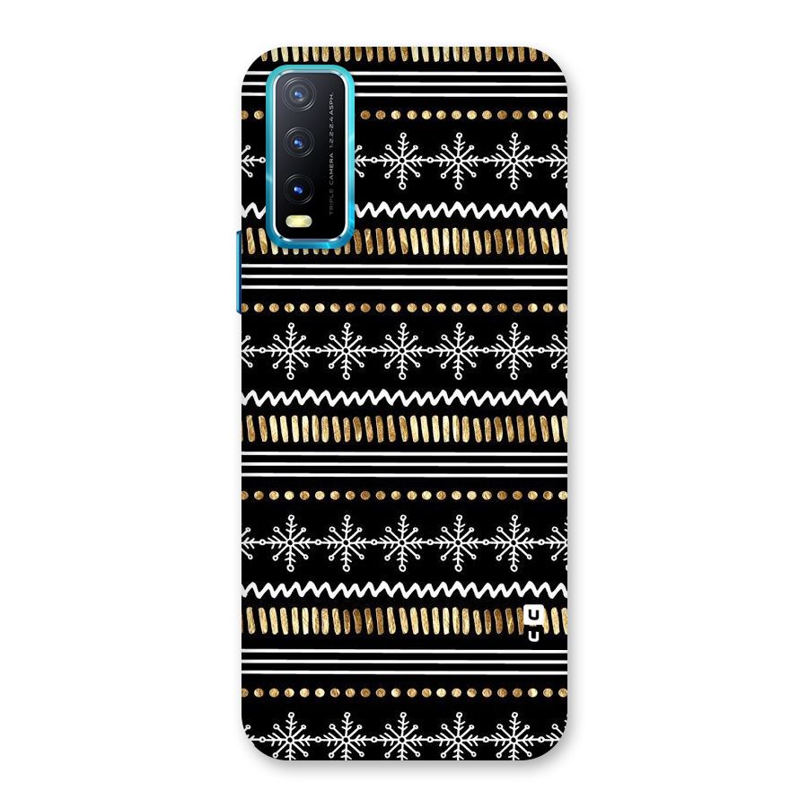 Snowflakes Gold Back Case for Vivo Y20