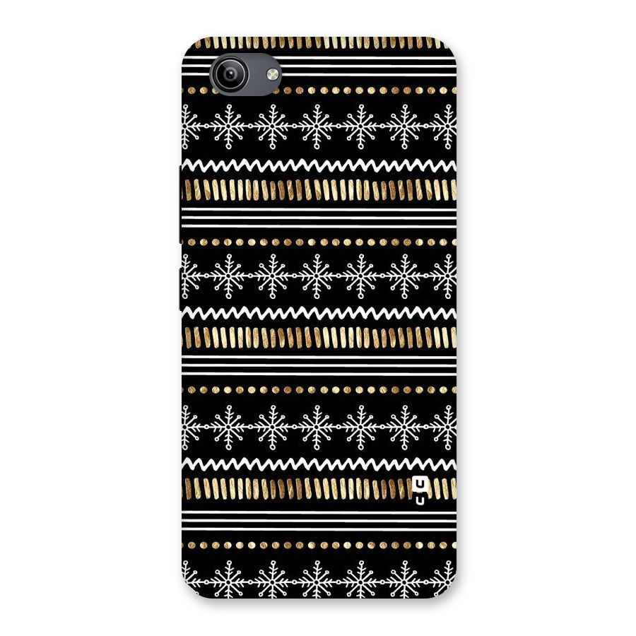 Snowflakes Gold Back Case for Vivo Y81i