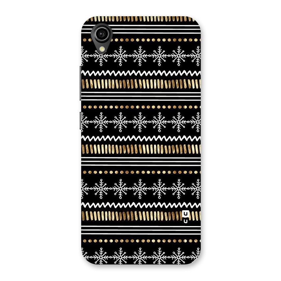Snowflakes Gold Back Case for Vivo Y90