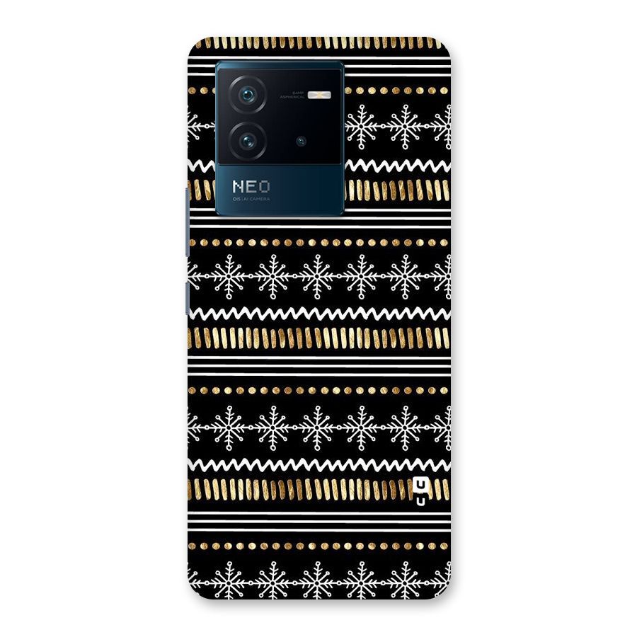 Snowflakes Gold Back Case for Vivo iQOO Neo 6 5G