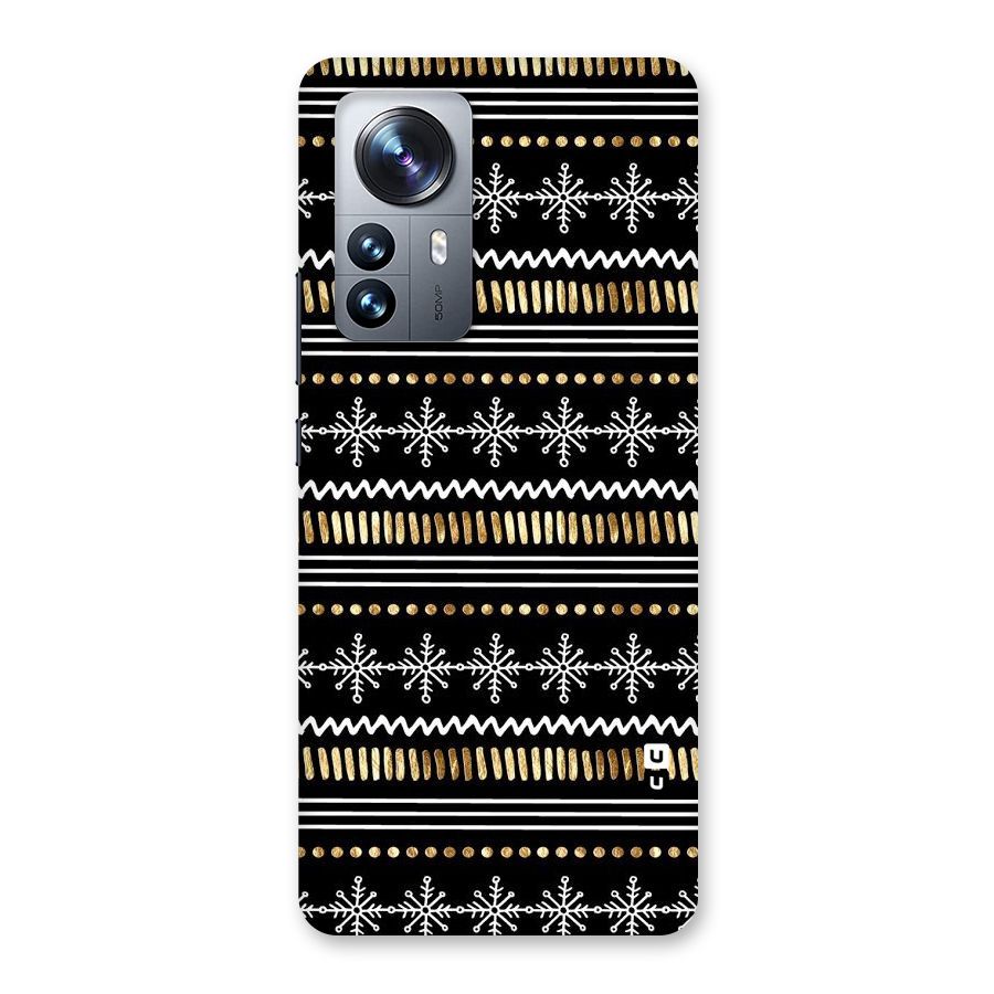 Snowflakes Gold Back Case for Xiaomi 12 Pro