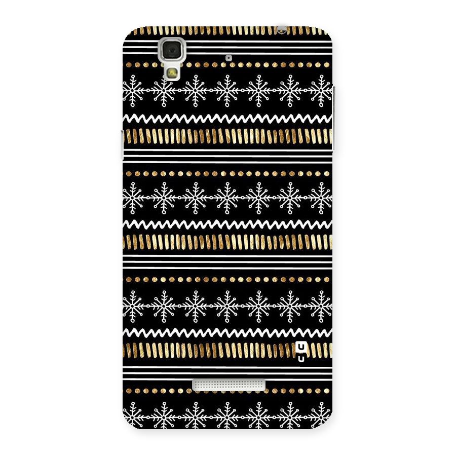 Snowflakes Gold Back Case for Yu Yureka