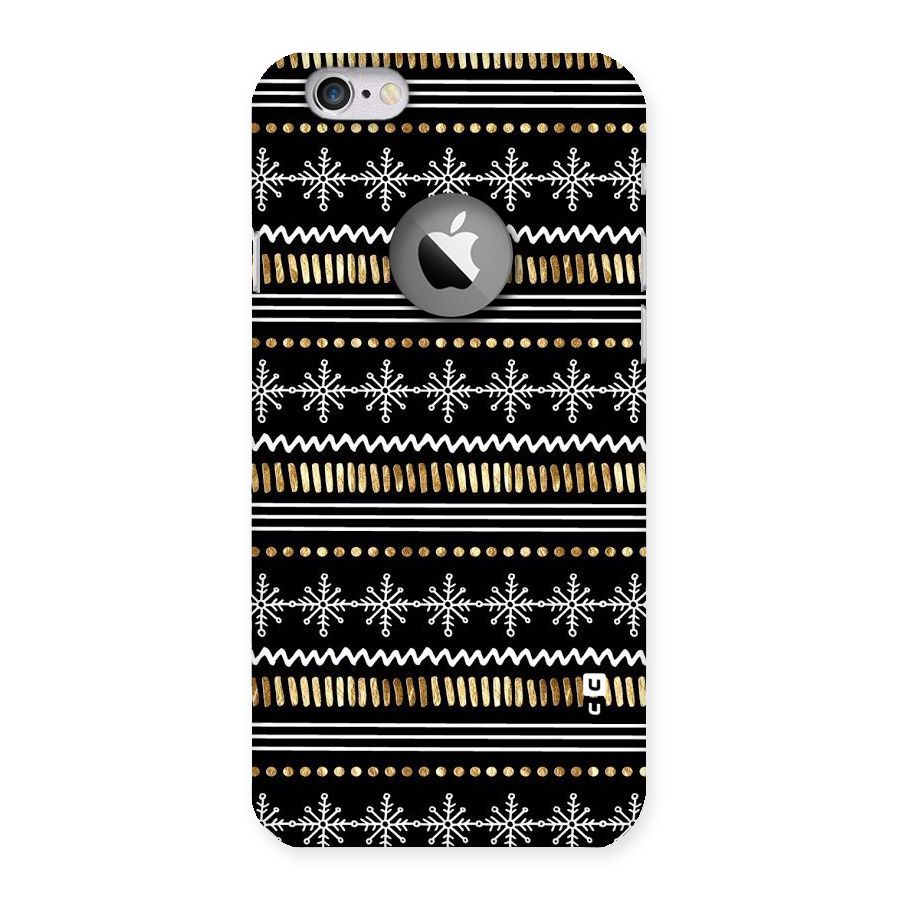 Snowflakes Gold Back Case for iPhone 6 Logo Cut