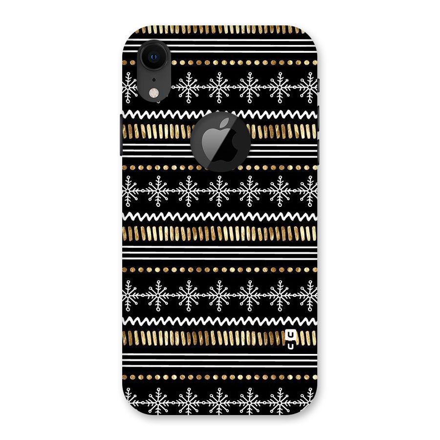 Snowflakes Gold Back Case for iPhone XR Logo Cut