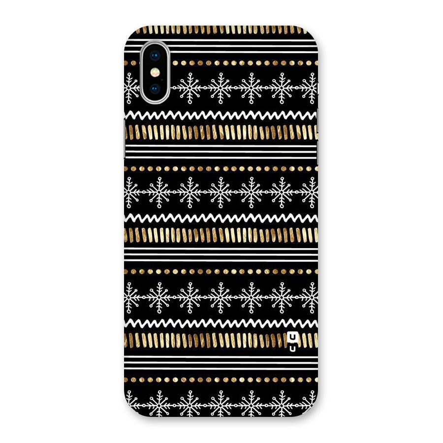 Snowflakes Gold Back Case for iPhone XS
