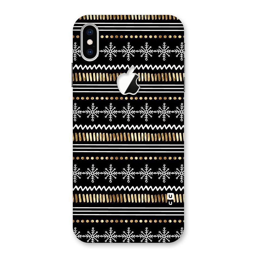 Snowflakes Gold Back Case for iPhone XS Max Apple Cut